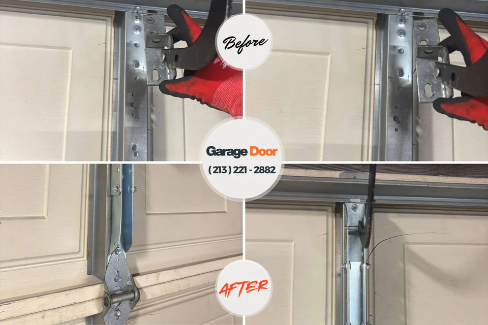 Before and after: garage door repair Lake Hopatcong, NJ